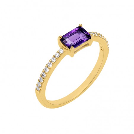 Bague Benédite - Pierre fine, diamants et or.