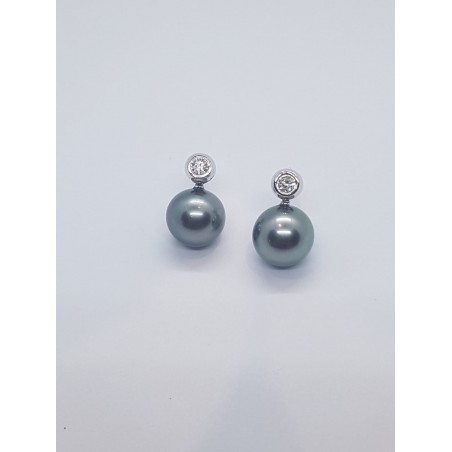 Boucles d'oreilles Danie - Perle de Tahiti et diamants